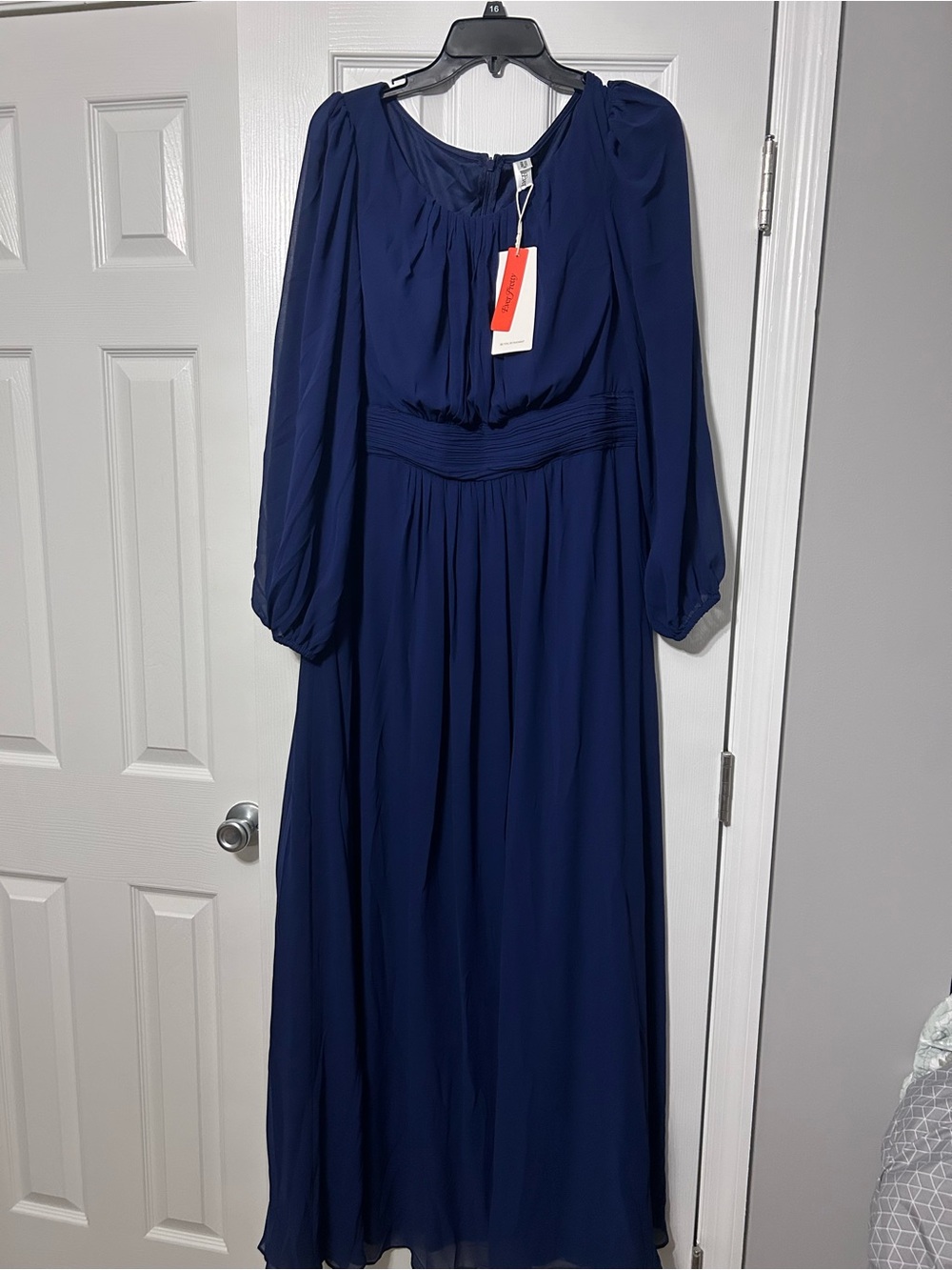 Ever Pretty Navy Blue Long Sleeve Maxi Dress
